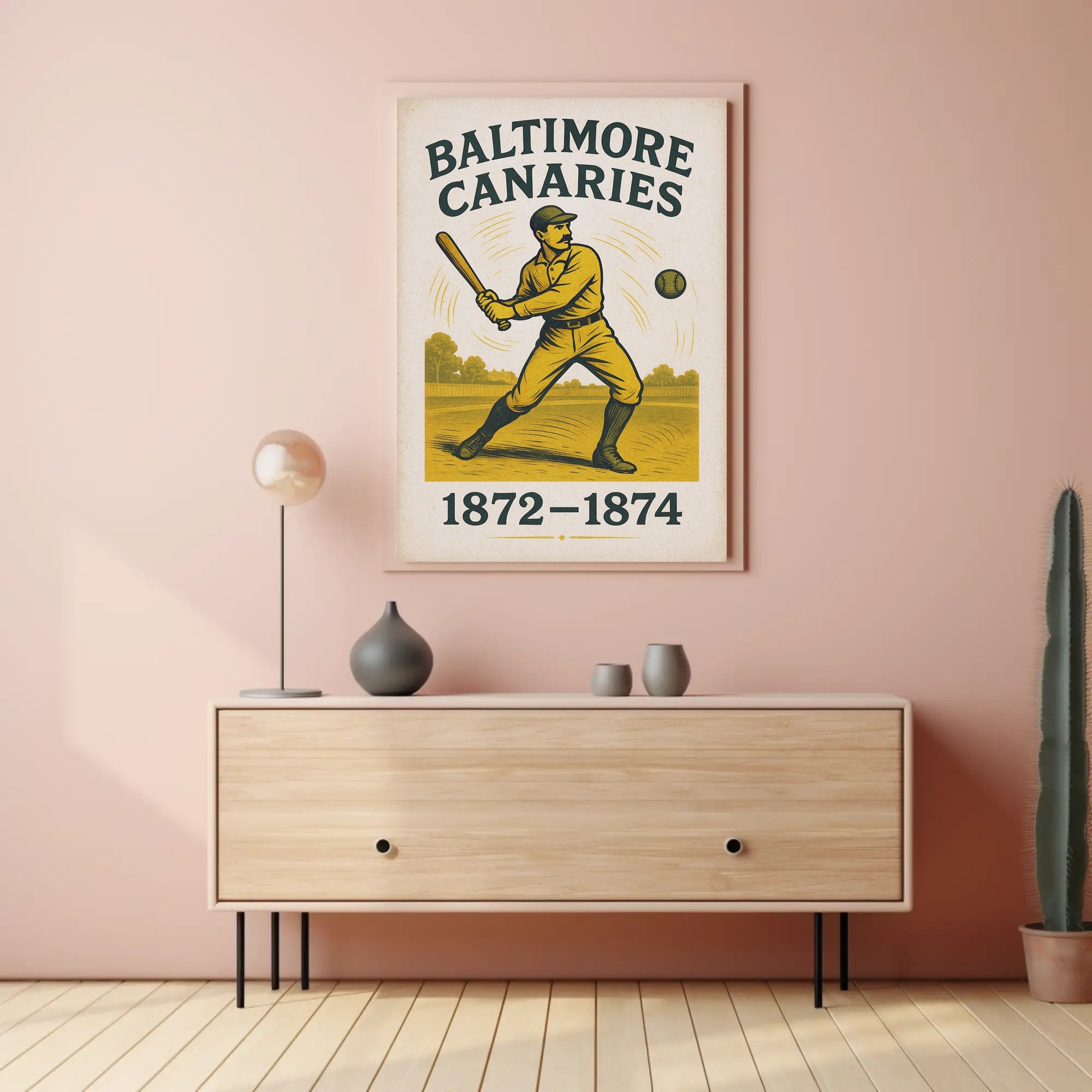 Baltimore Canaries Baseball Poster PosterGoat