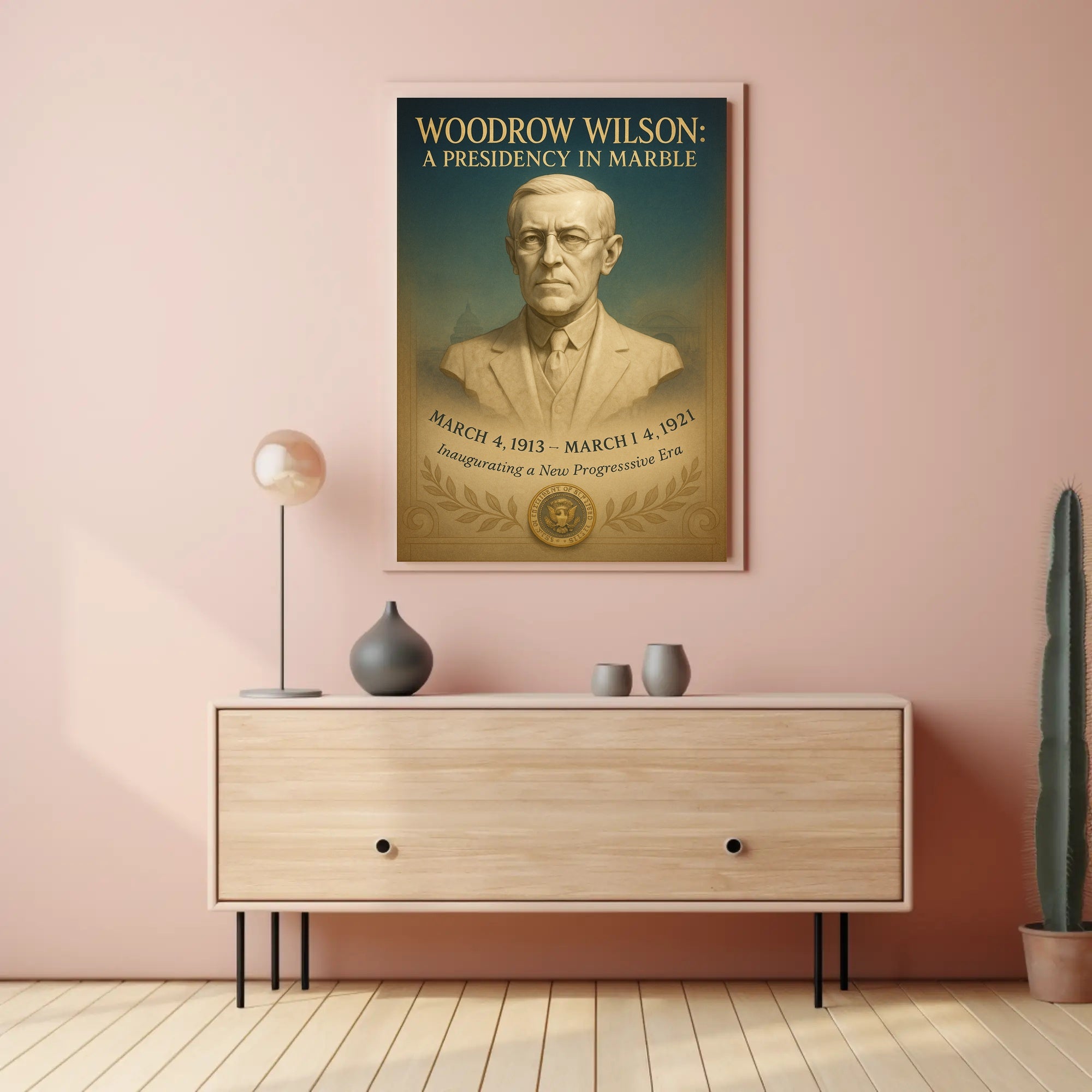 Woodrow Wilson A Presidency in Marble Poster PosterGoat
