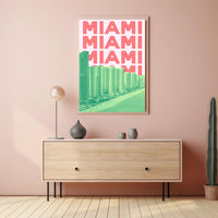 Miami Beachline with Vibrant Architecture Travel Poster PosterGoat