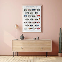 Evolution of Porsche Racing Cars Poster