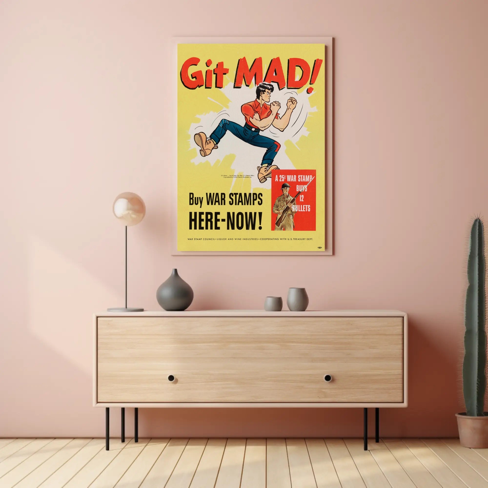 Git Mad Buy War Stamps Vintage Poster Decor PosterGoat