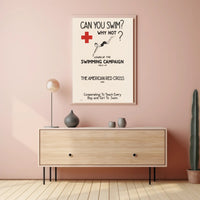 American Red Cross Swimming Campaign Educational or Infographic Poster PosterGoat