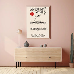American Red Cross Swimming Campaign Educational or Infographic Poster PosterGoat