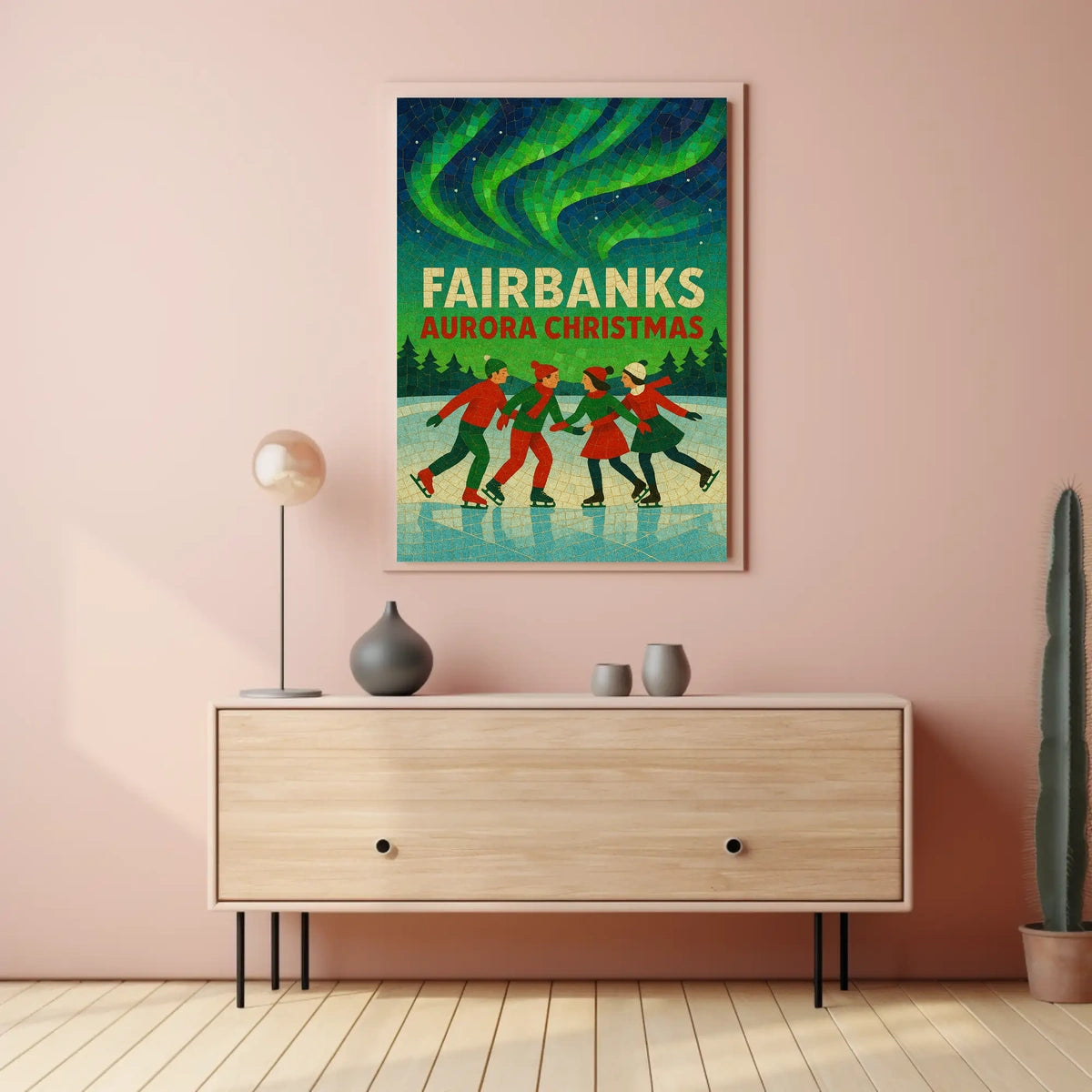 Fairbanks Aurora Christmas Poster