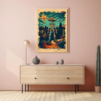Desert Skeleton Cowboy Poster PosterGoat