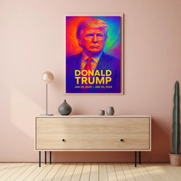 Donald Trump 47th President of the United States Neon Gradient Overlay Poster