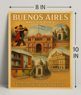 Buenos Aires Vintage Travel Poster Wall Art PosterGoat