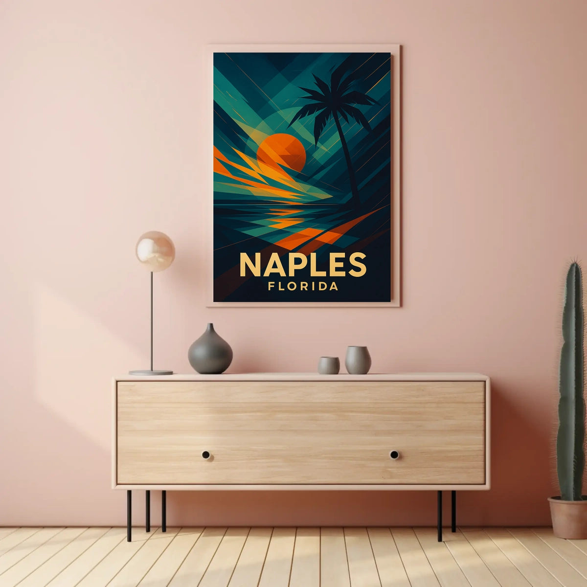 Naples Florida Sunset Vibes Poster Wall Art 18x24 Inches
