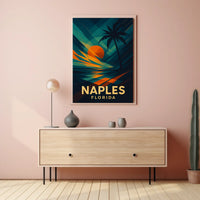 Naples Florida Sunset Vibes Poster Wall Art 18x24 Inches