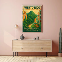 Puerto Rico Vintage Travel Poster: The Enchanted Isle
