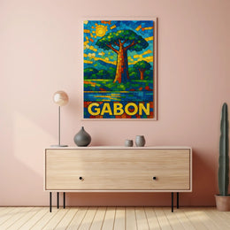 Gabon Mosaic Art Poster