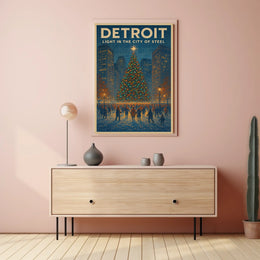 Detroit Light In The City Of Steel Poster