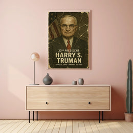 Harry S. Truman 33rd President of the United States Damaged Photograph Poster