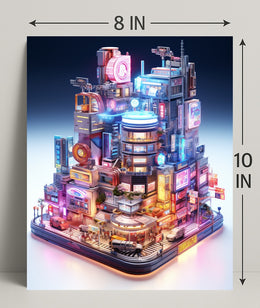 Neon Cityscape Poster