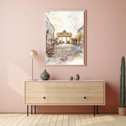 Germany Berlin Brandenburg Gate Street Poster