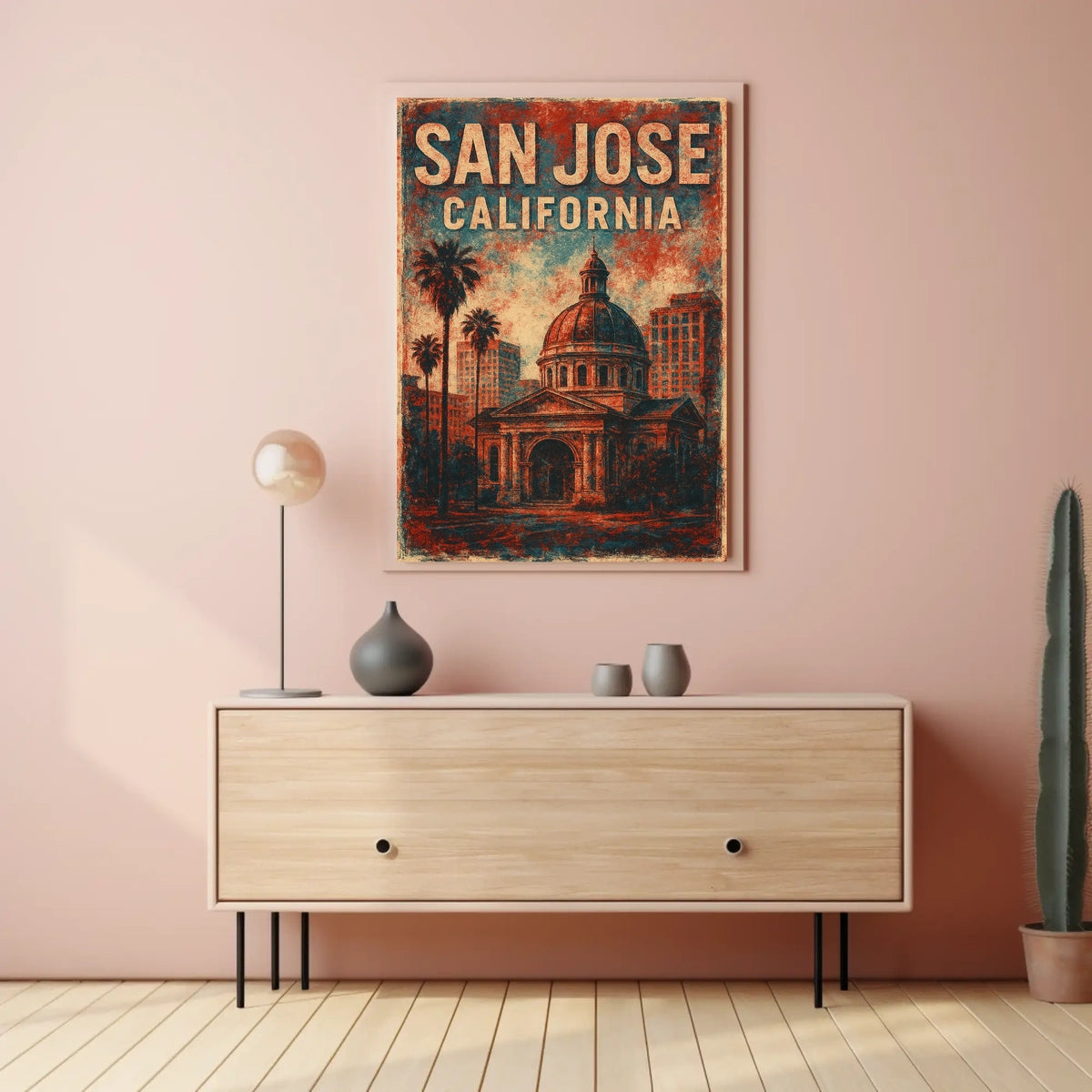 San Jose Architecture Retro Collector Poster