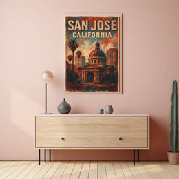 San Jose Architecture Retro Collector Poster