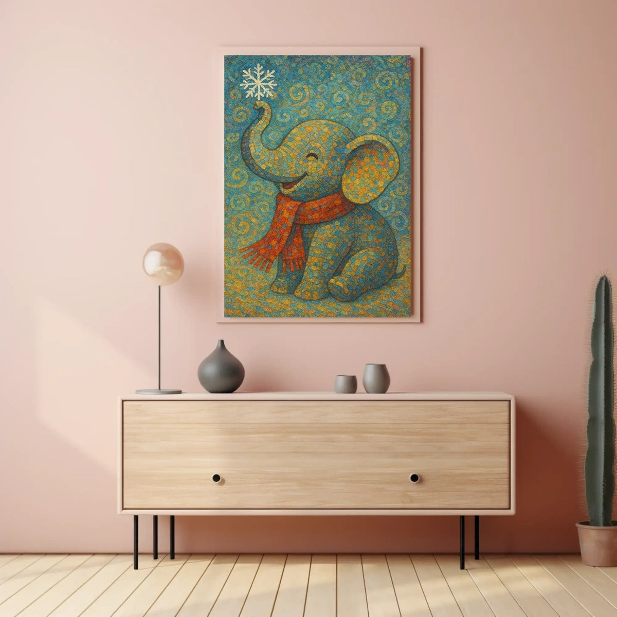 Whimsical Winter Elephant Poster
