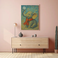 Whimsical Winter Elephant Poster