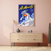 St. Moritz Skiing Poster PosterGoat