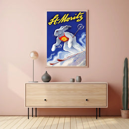 St. Moritz Skiing Poster PosterGoat