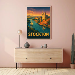Stockton Vintage Travel Poster