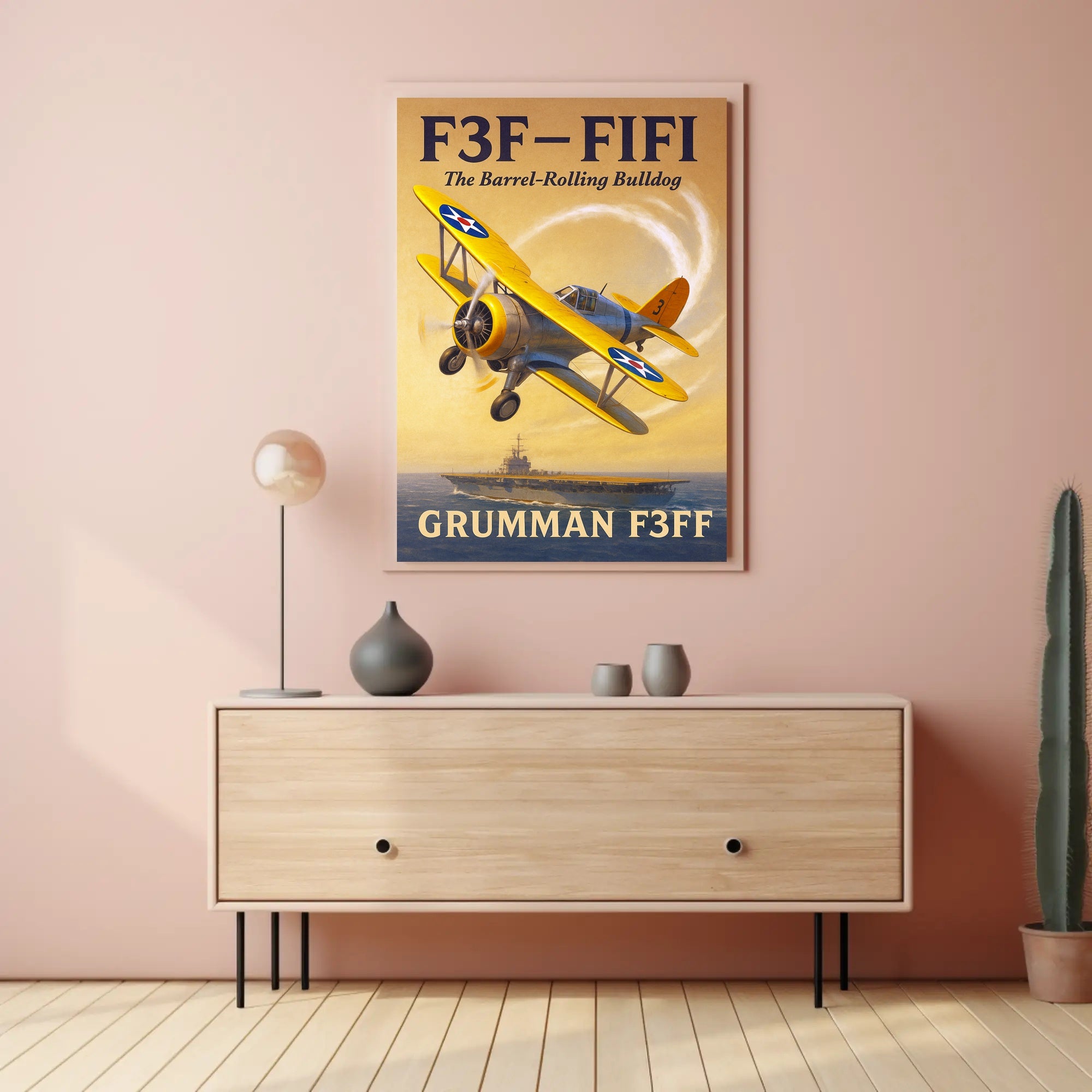 F3F-FIFI The Barrel-Rolling Bulldog Poster PosterGoat