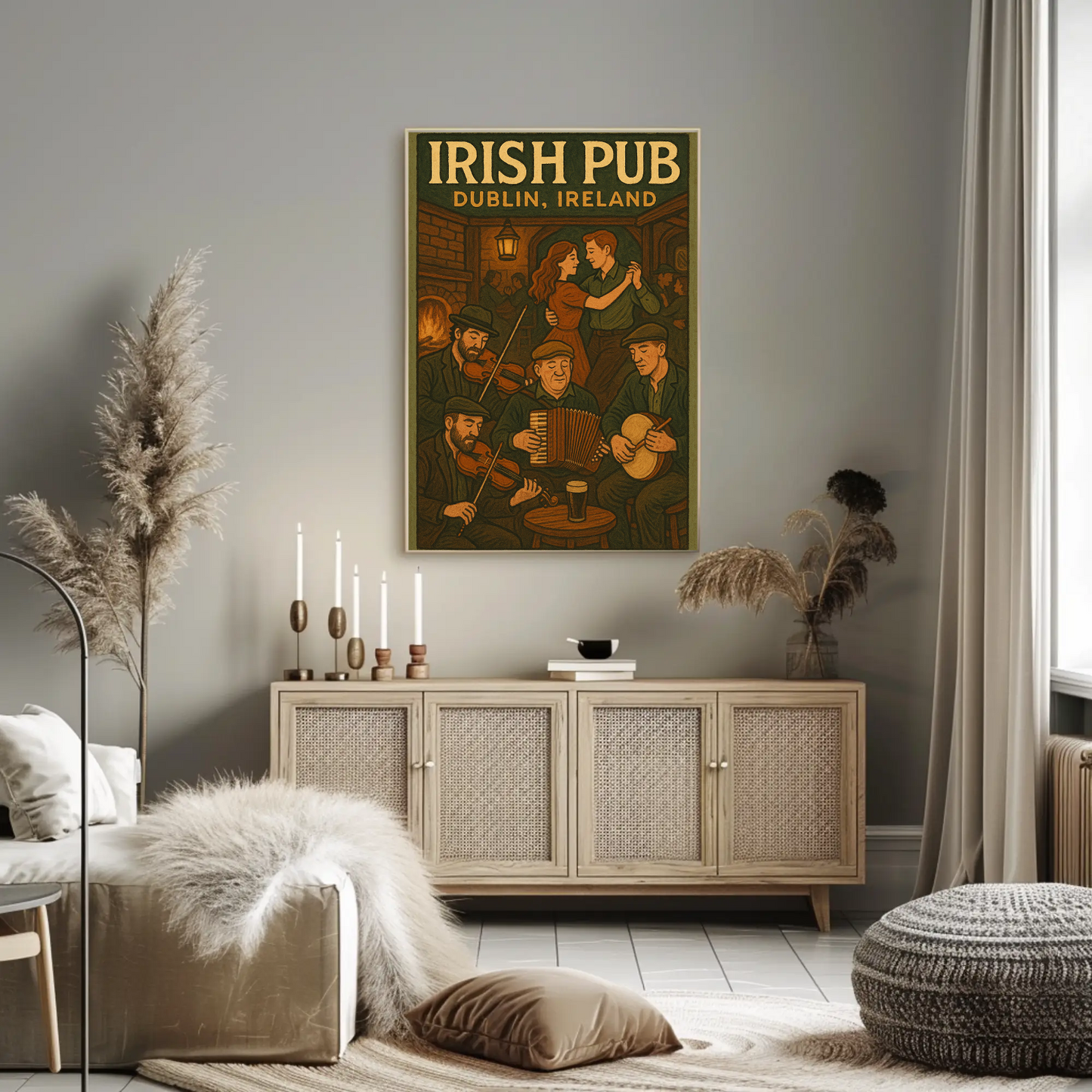 Irish Pub Dublin Ireland Music Dance Warm Poster