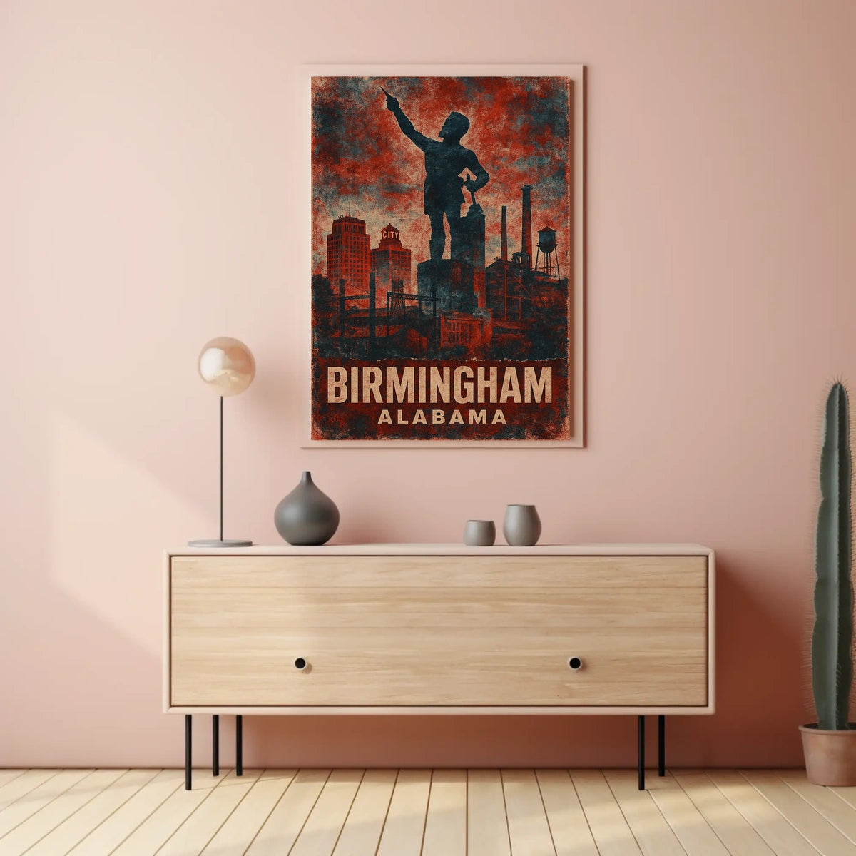 Birmingham Skyline Tribute Cityscape Art Iconic Timeless Urban Nightscape Inspiring Wanderlust Decor Enthusiasts Poster