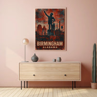 Birmingham Skyline Tribute Cityscape Art Iconic Timeless Urban Nightscape Inspiring Wanderlust Decor Enthusiasts Poster