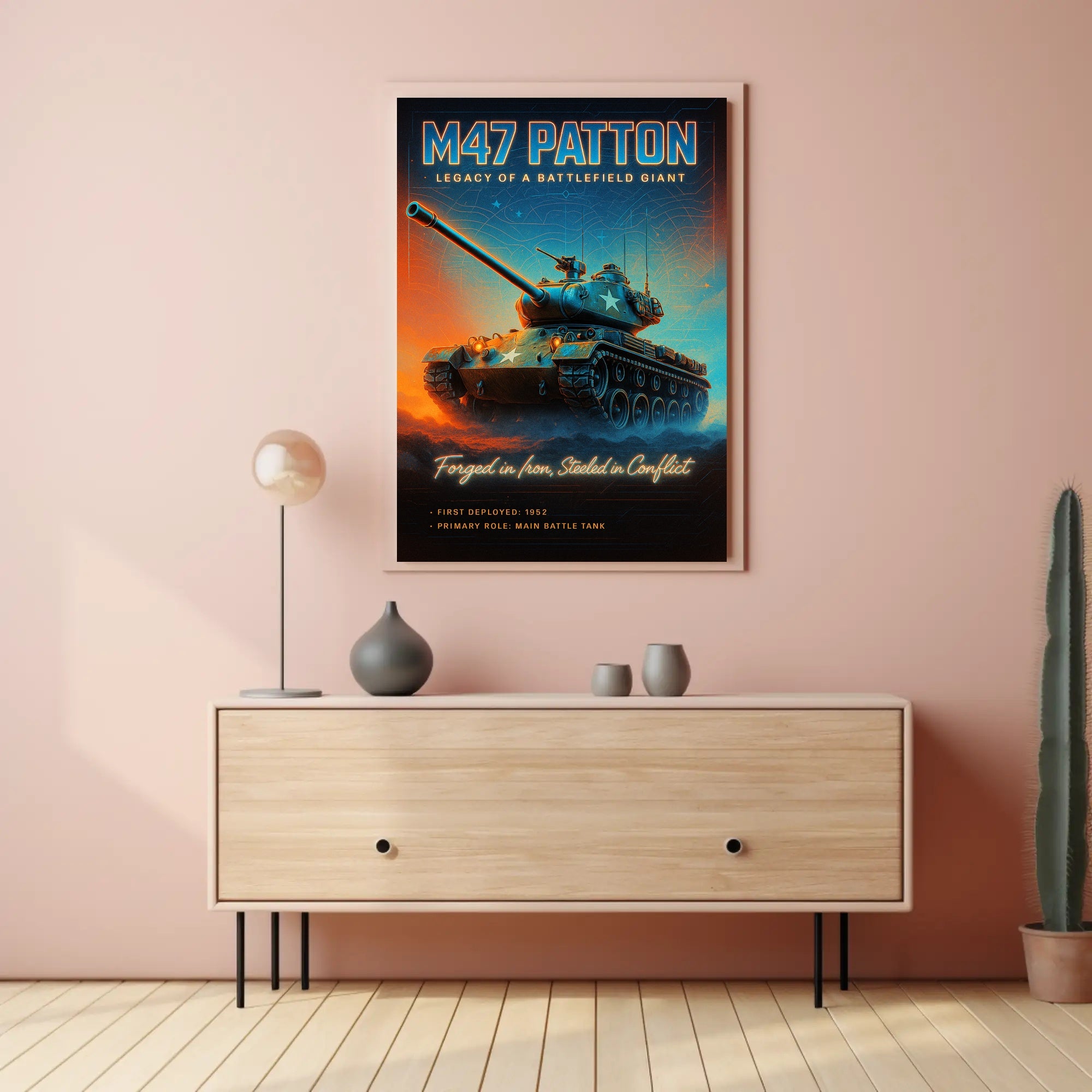 M47 Patton Legacy of a Battlefield Giant Poster PosterGoat