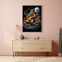 Cosmic Guitarist in a Celestial Dreamscape Poster