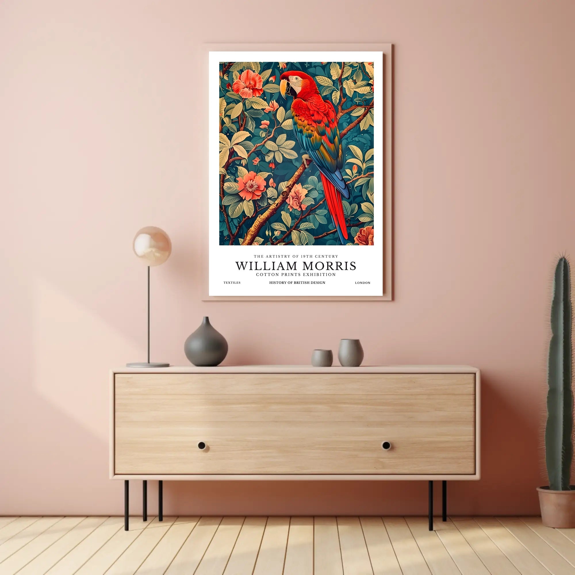 Vintage Parrot Print: Artistic Poster for Heritage Exhibition