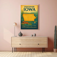 Discover Iowa Vintage Travel Poster
