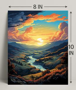Majestic Sunset Valley Poster
