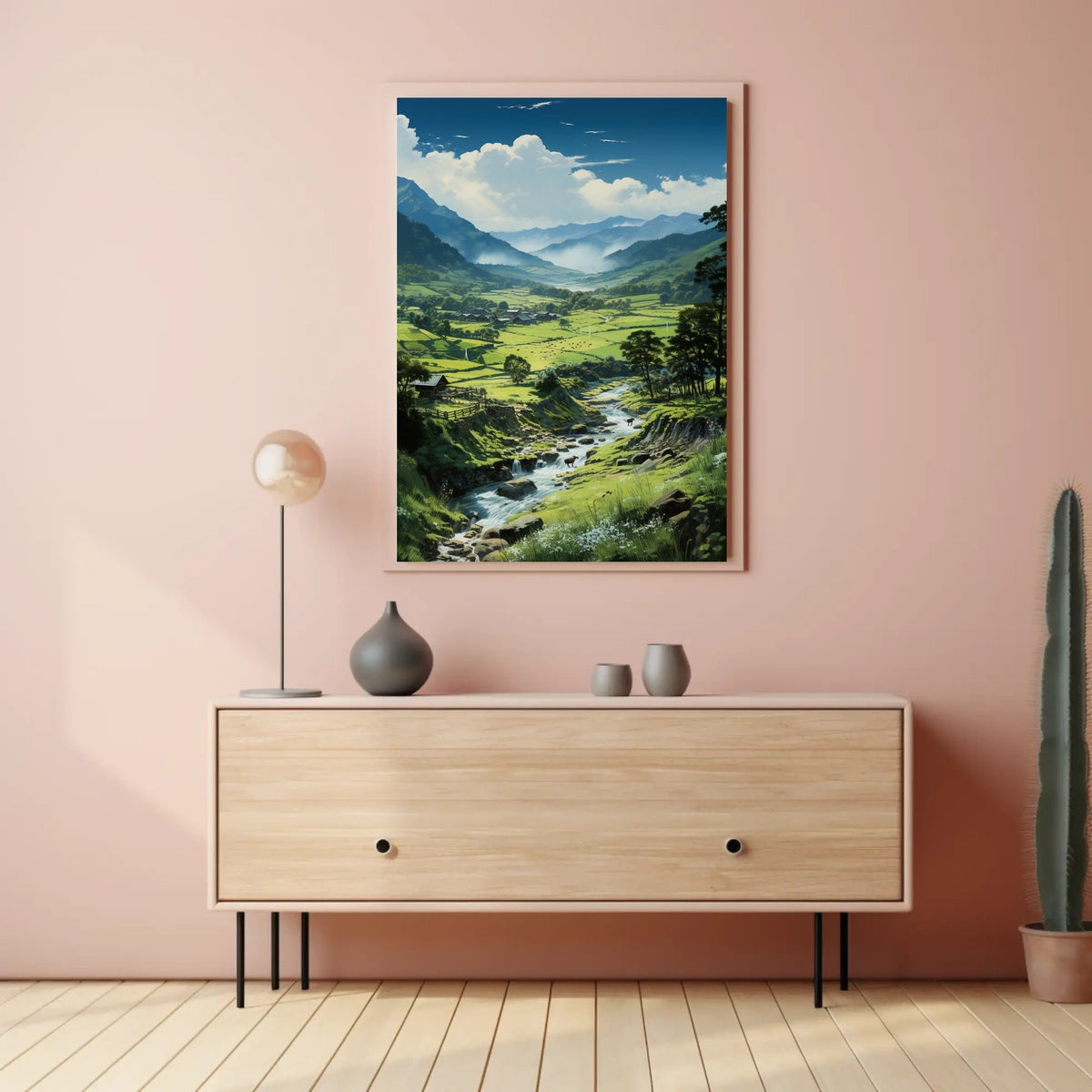 Serene Valley Landscape Poster