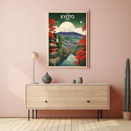 Kyoto Japan Vintage Travel Art Poster - Cultural or Heritage Poster