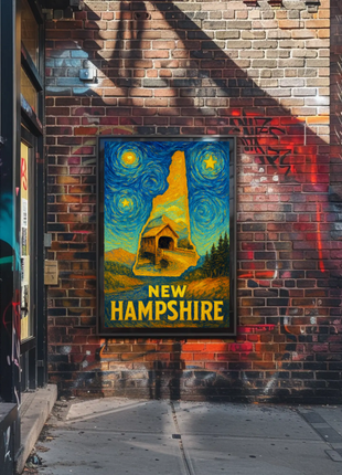 New Hampshire Starry Night Poster
