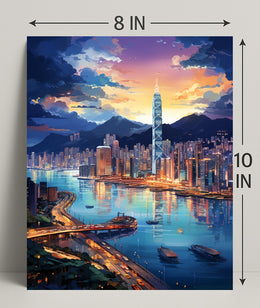 Cityscape At Dusk Poster