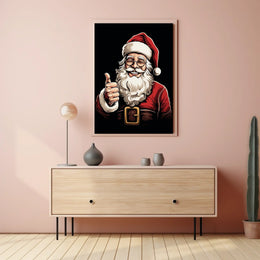 Santa Claus Cheerful Red Traditional Christmas Artwork Poster