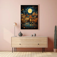 European Charm in Old-World Cityscape Fantasy Travel Poster