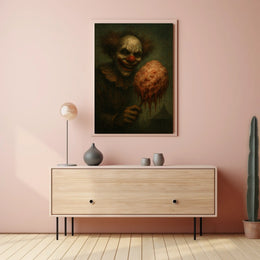 Sinister Clown With Cotton Candy Poster
