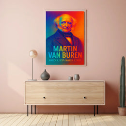 Martin Van Buren 8th President of the United States Neon Gradient Overlay Poster