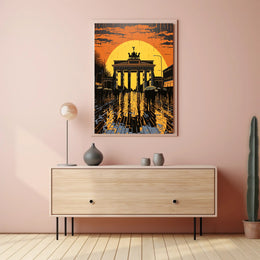 Sunset At The Brandenburg Gate Poster