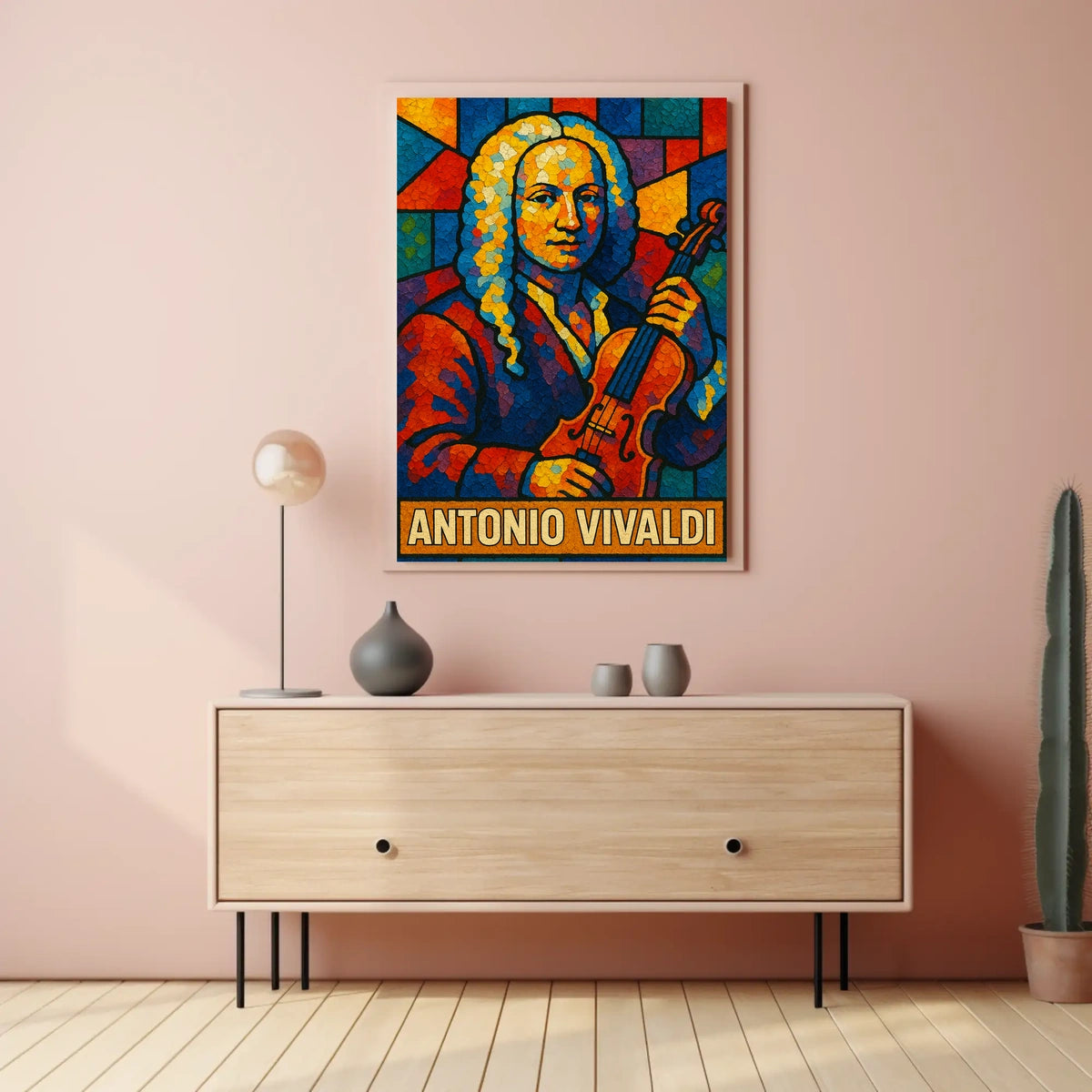 Antonio Vivaldi The Maestro In Stained Poster