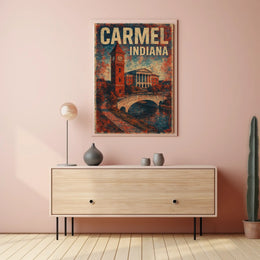 Carmel Indiana Vintage Travel Poster
