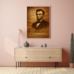 Portrait of Historical Figure with Iconic Landmark: Presidential Poster