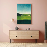Serene Countryside Landscape Poster Minimalist Wall Art