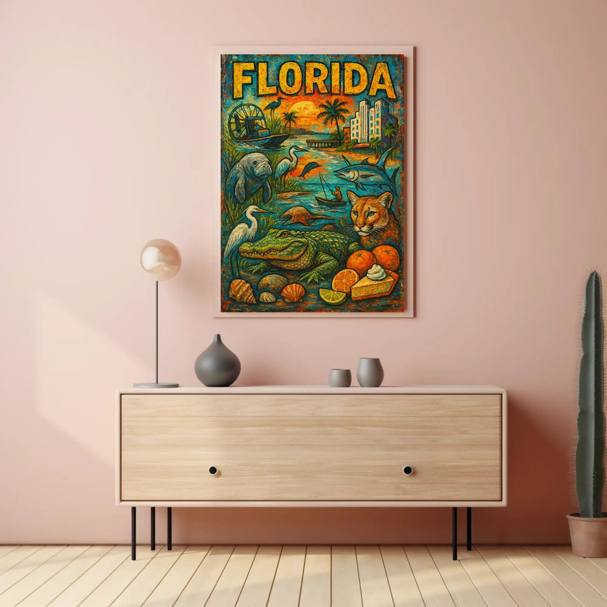Florida Wildlife and Culture Poster