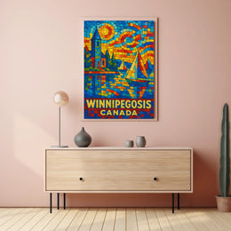 Winnipegosis, Canada Vibrant Mosaic Poster